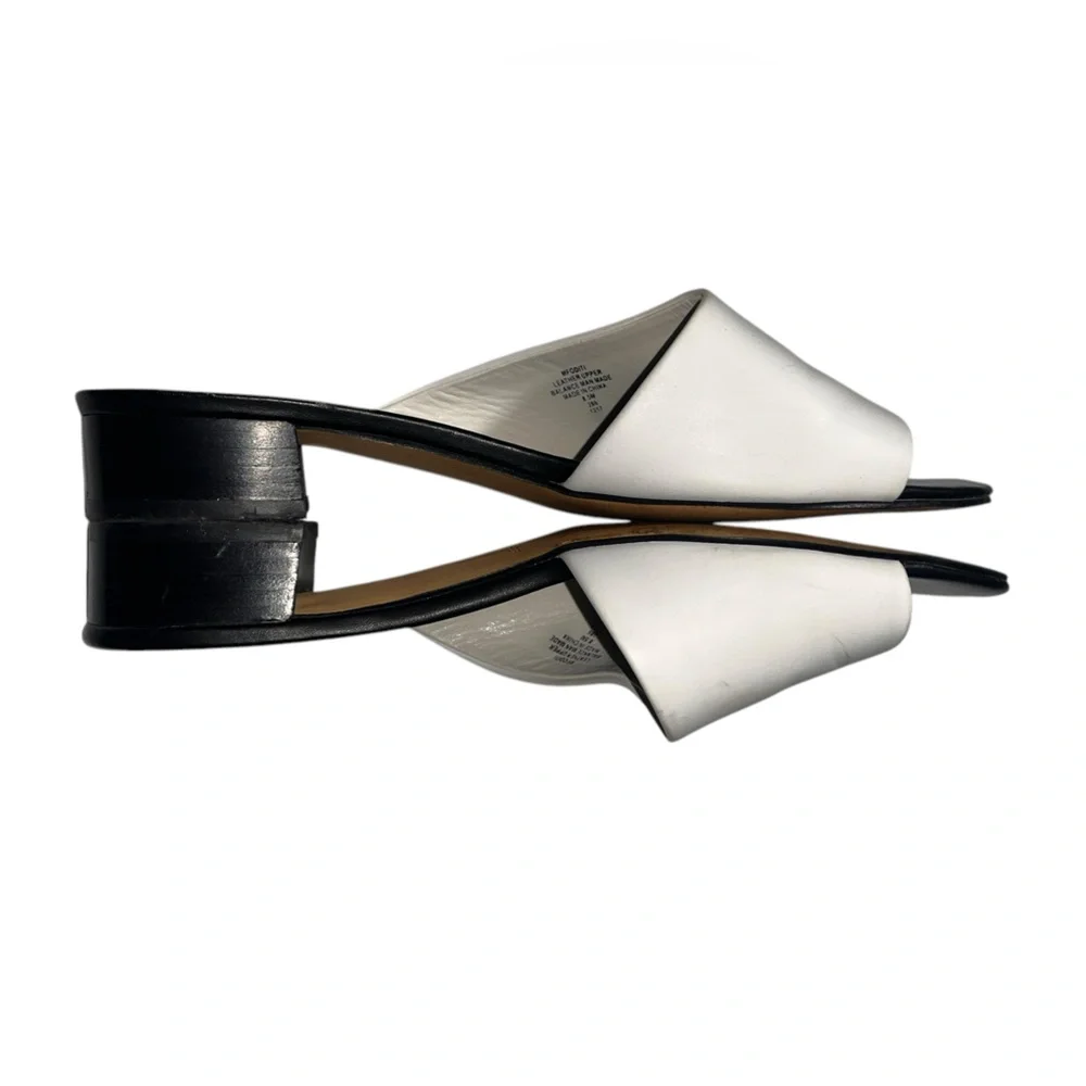 Marc Fisher Leather Heeled White Mules - Oditi Size 8.5 M - Picture 1 of 7